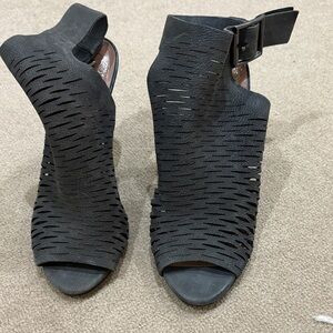 Vince Camuto Grey Cutout Ankle Sandals